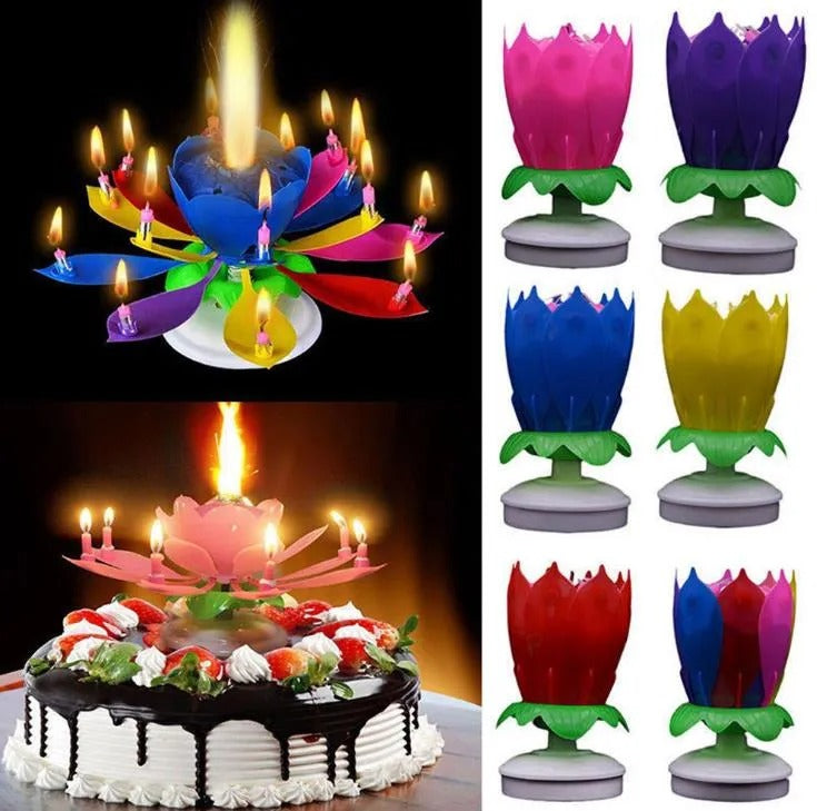 MUSICAL BIRTHDAY FLOWER CANDLE(Large Size)